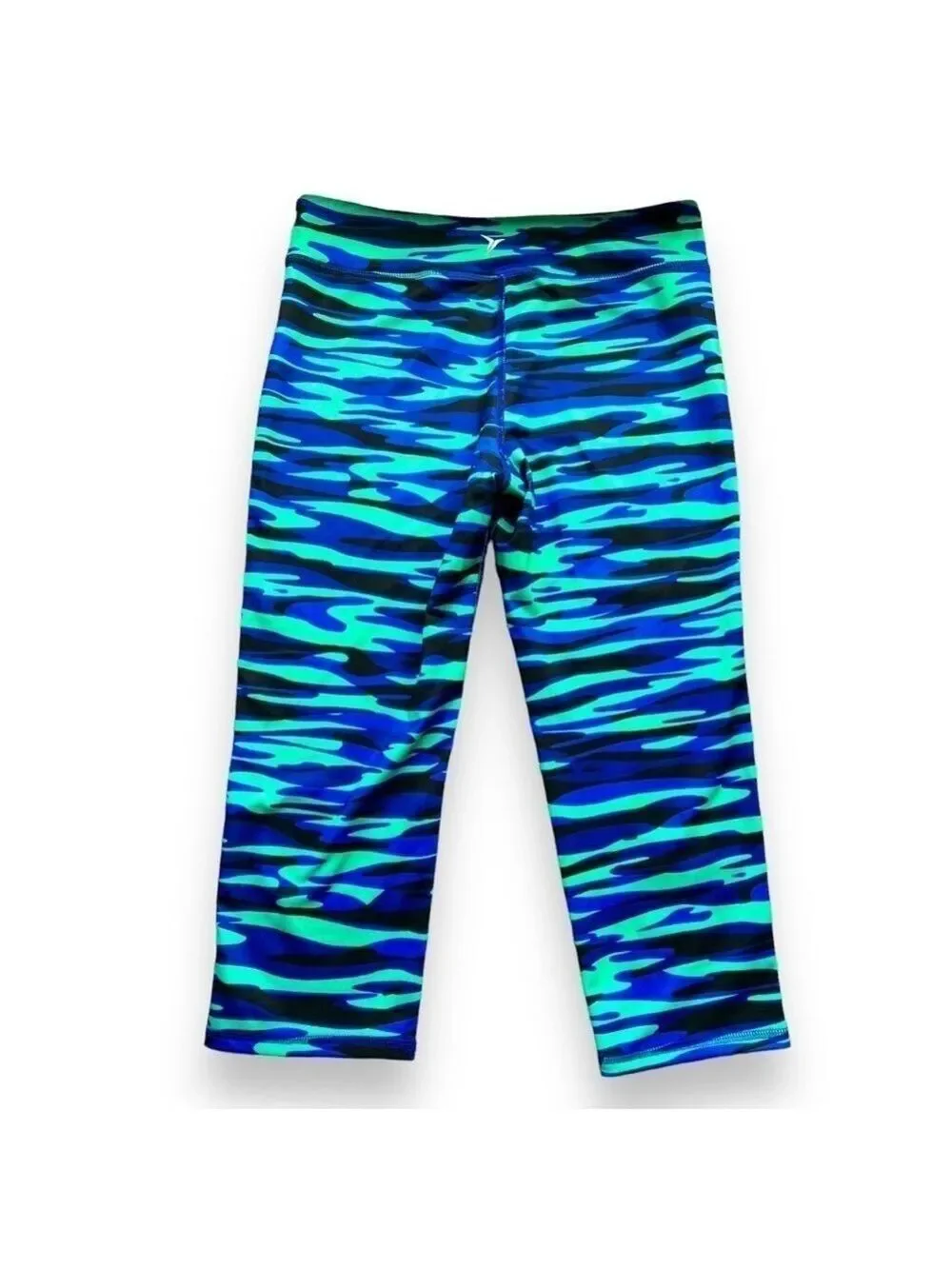 OLD Navy Girl’s Active Go-Dry Cropped Leggings Blue Camo Size XL (14)